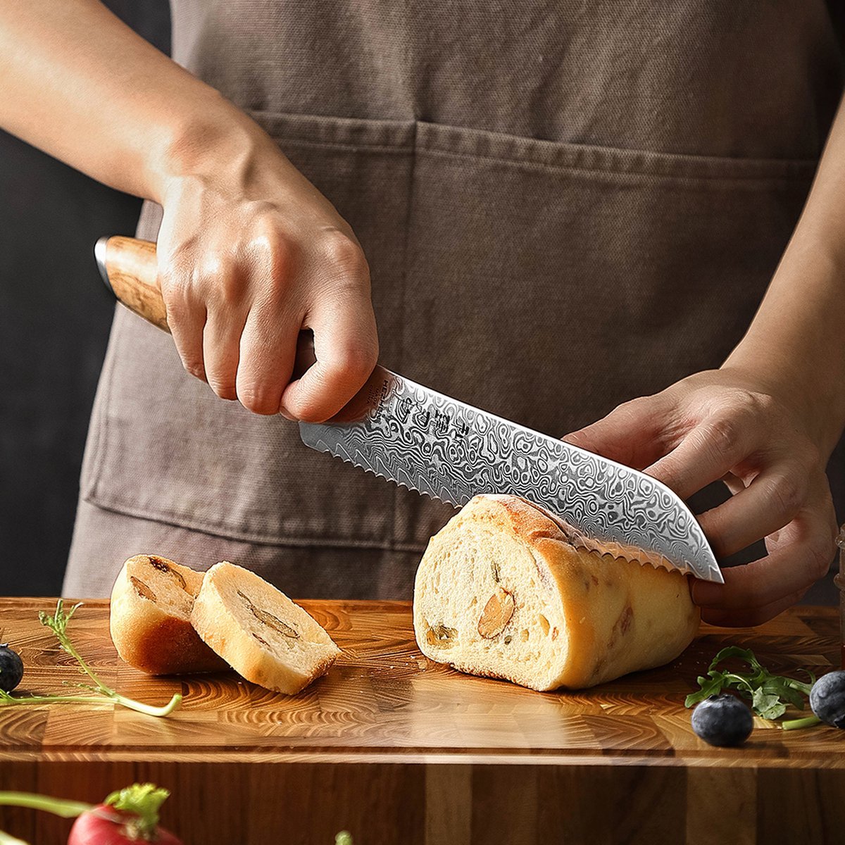 the gourmet line: damascus chef knife set