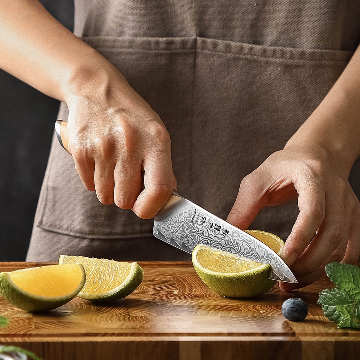 the gourmet line: damascus chef knife set