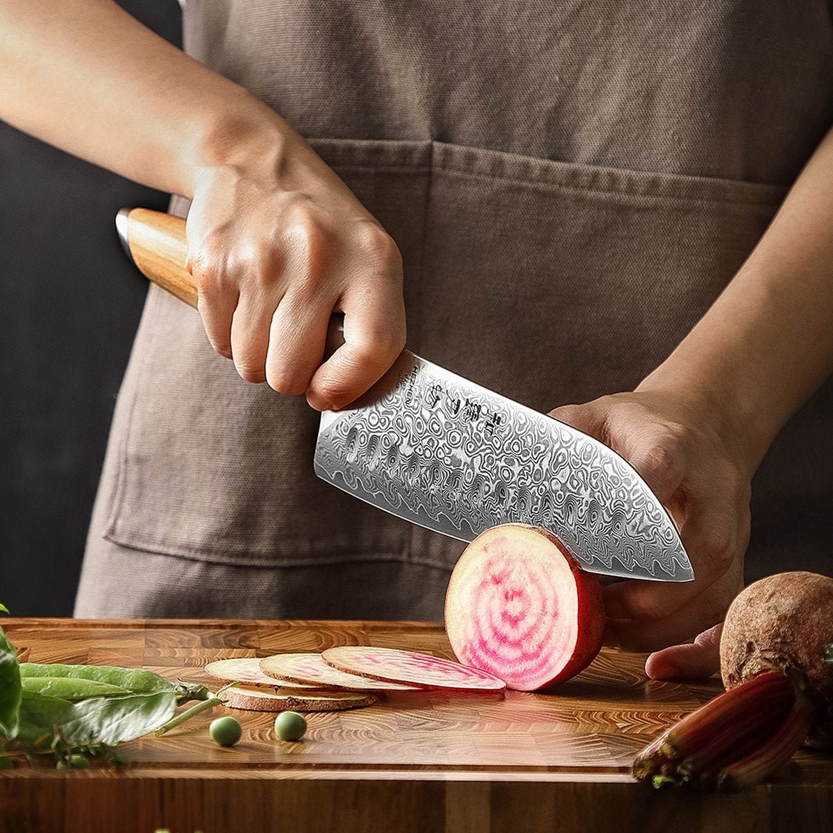 the gourmet line: damascus chef knife set