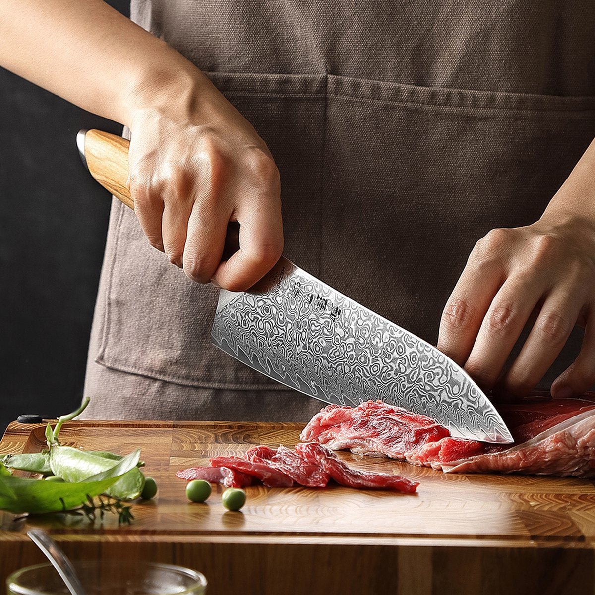 the gourmet line: damascus chef knife set