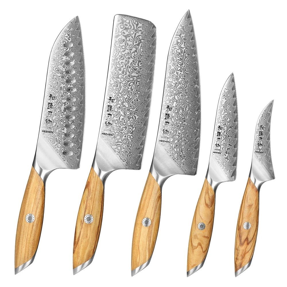 the gourmet line: damascus chef knife set