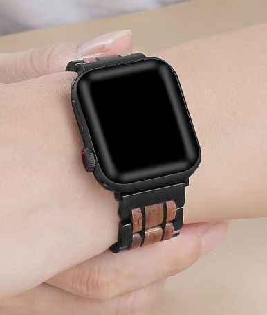 iwatch black + stainless steel watch strap for apple watch