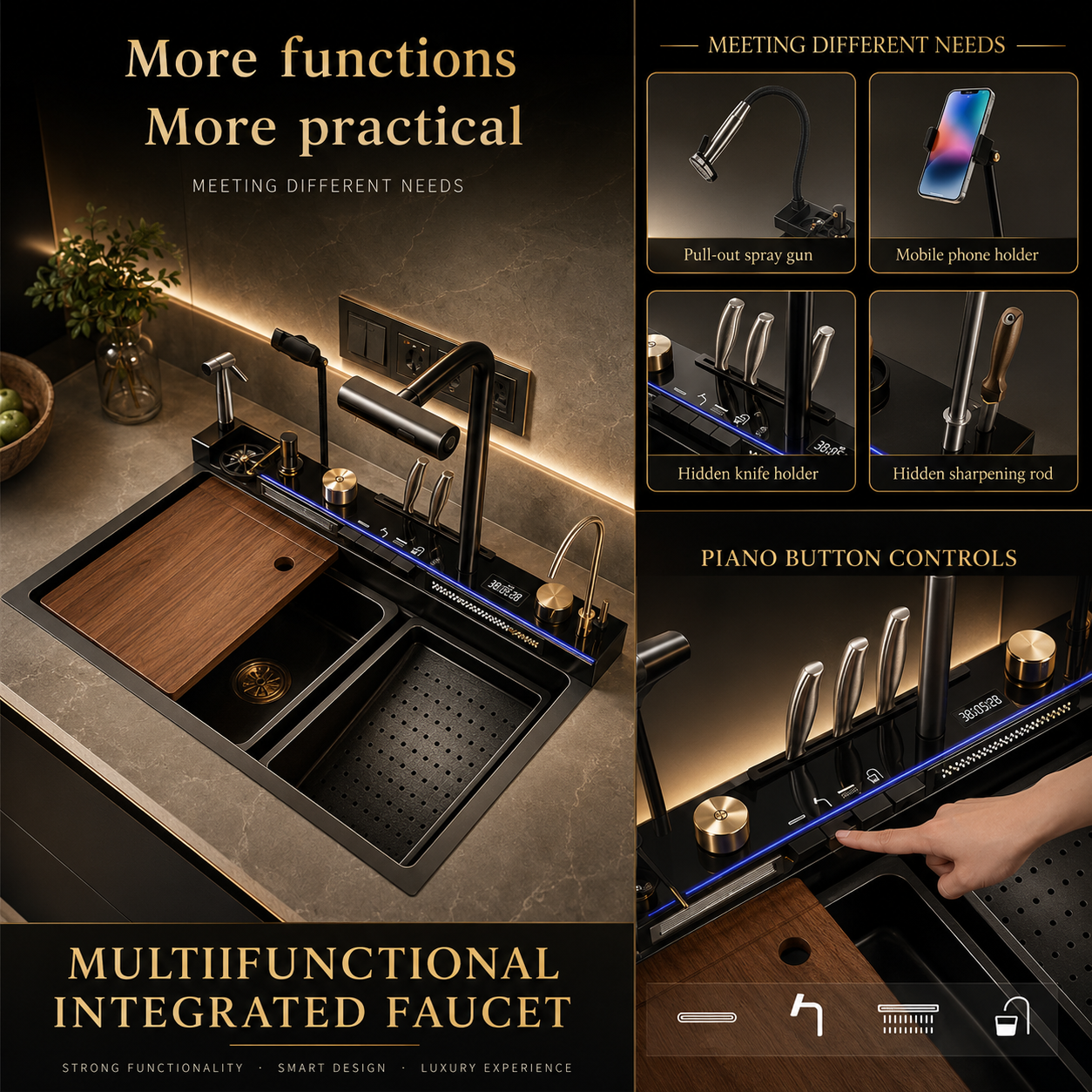 AwsomCrafts™ Smart Multifunction Waterfall Kitchen Sink - Image 14