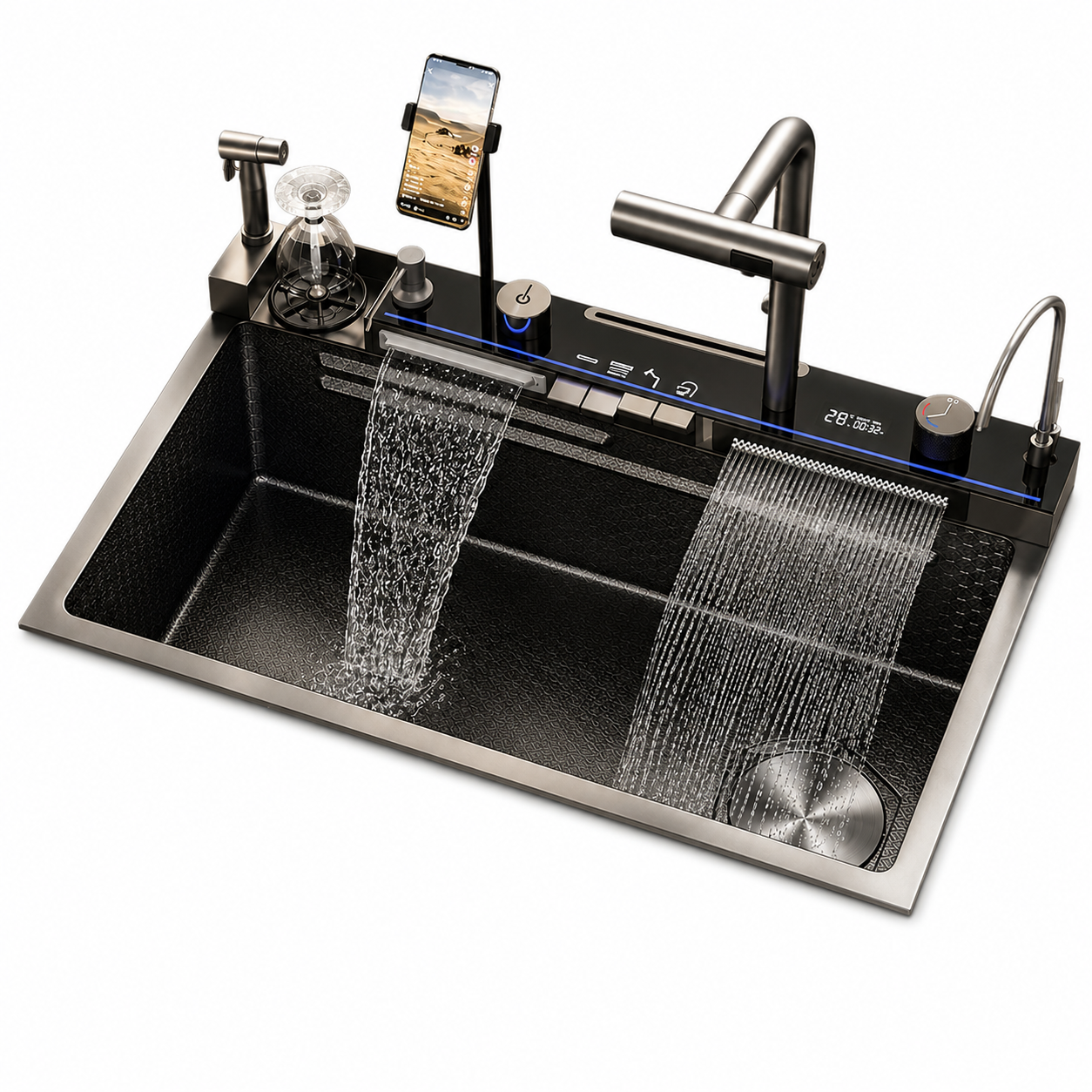 AwsomCrafts™ Smart Multifunction Waterfall Kitchen Sink
