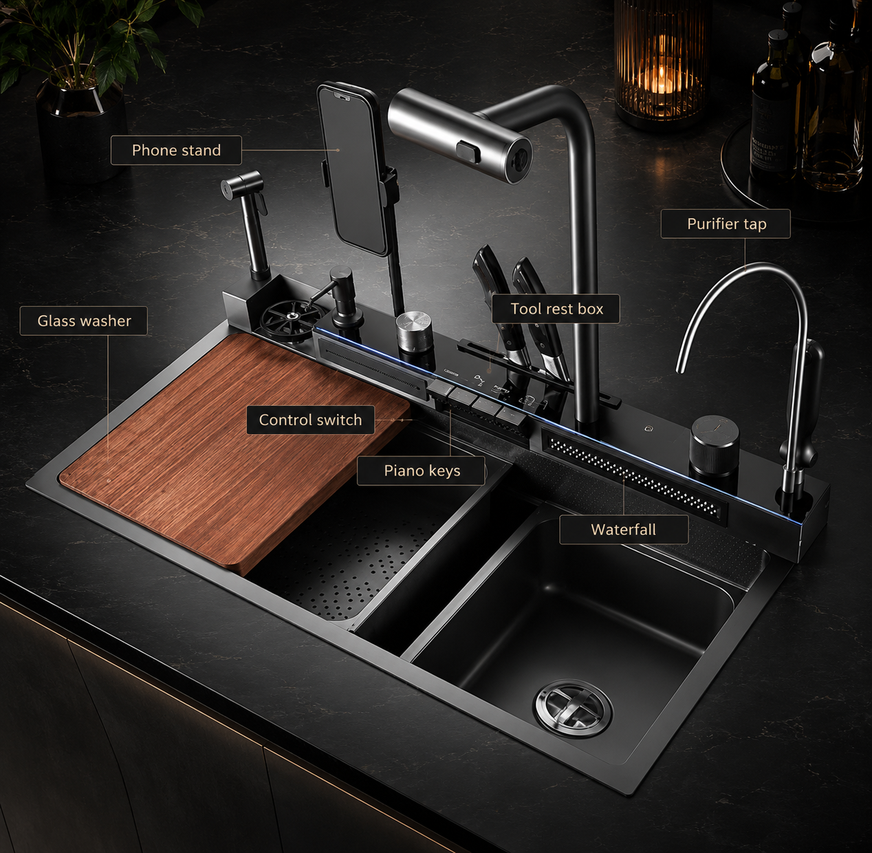 AwsomCrafts™ Smart Multifunction Waterfall Kitchen Sink - Image 9